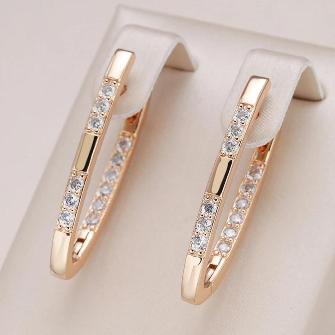 Ziréline – Boucles d’oreilles élégantes en or avec zirconias