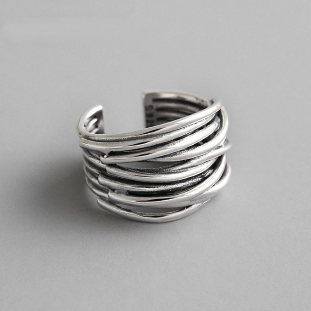 Argelina – Bague ajustable à couches en argent sterling 925