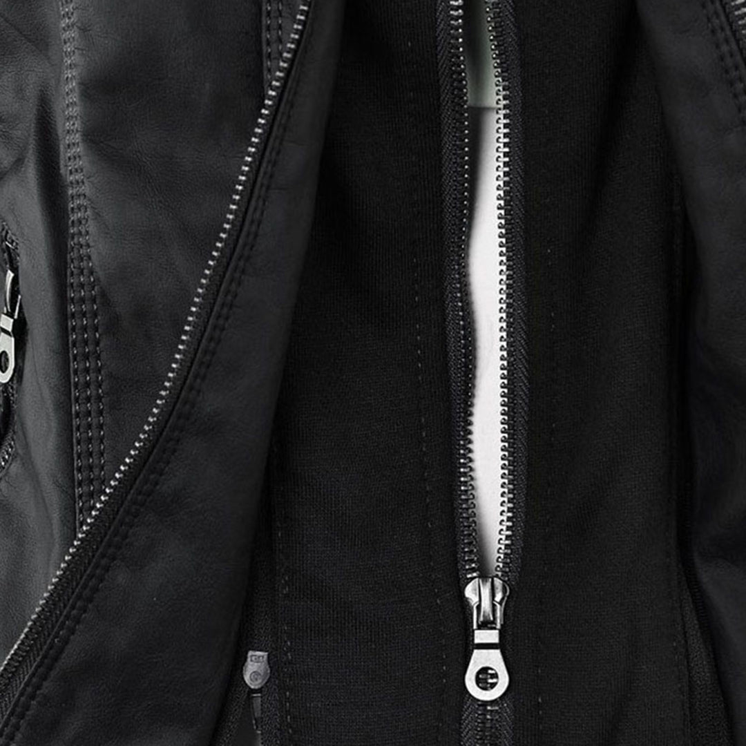 Isabelle – Veste moderne en cuir avec capuche