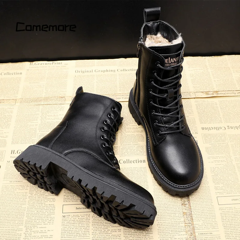 Élisabeth - Bottes d'hiver en cuir noir élégantes et robustes