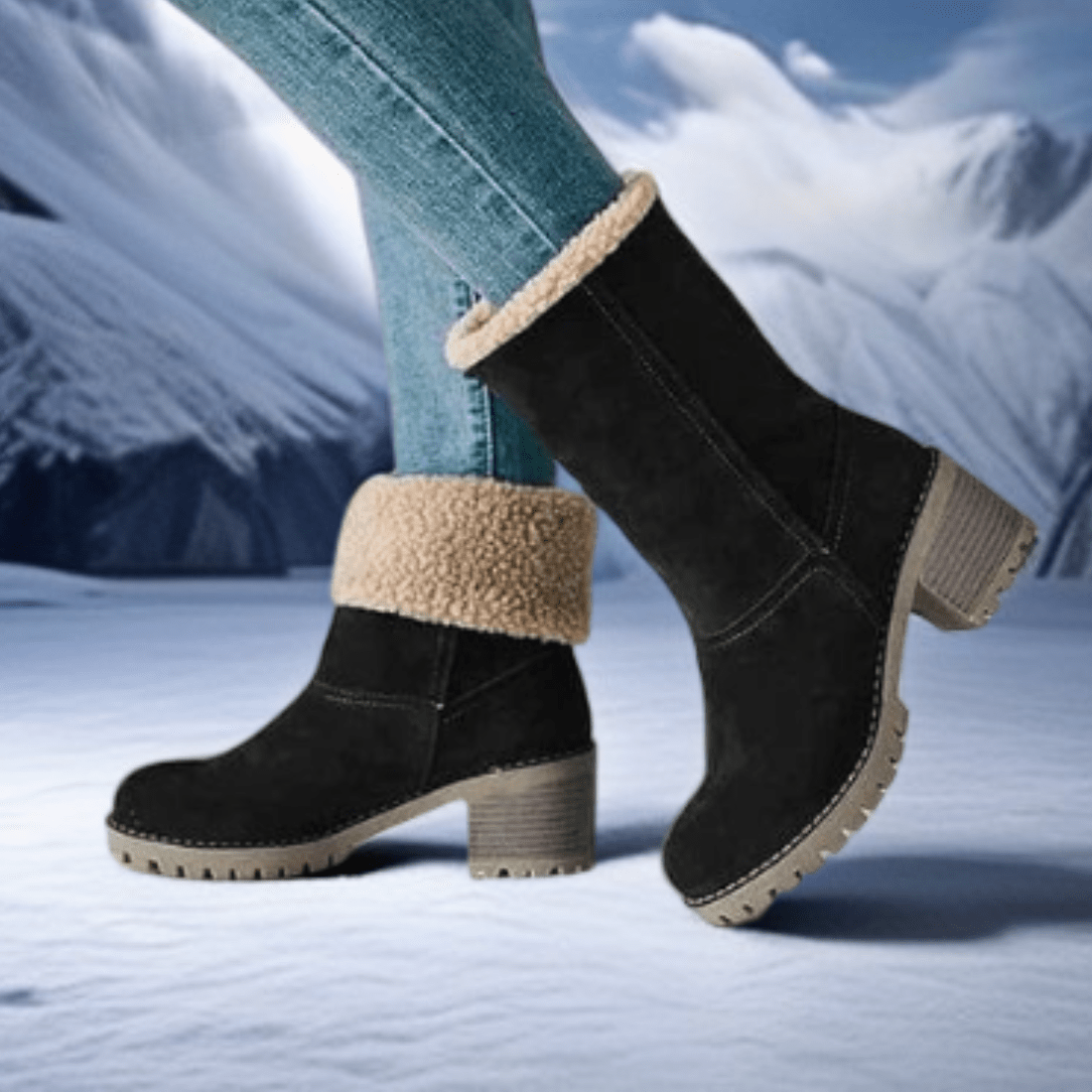 Jacqueline - Bottes mi-hautes en laine imperméables