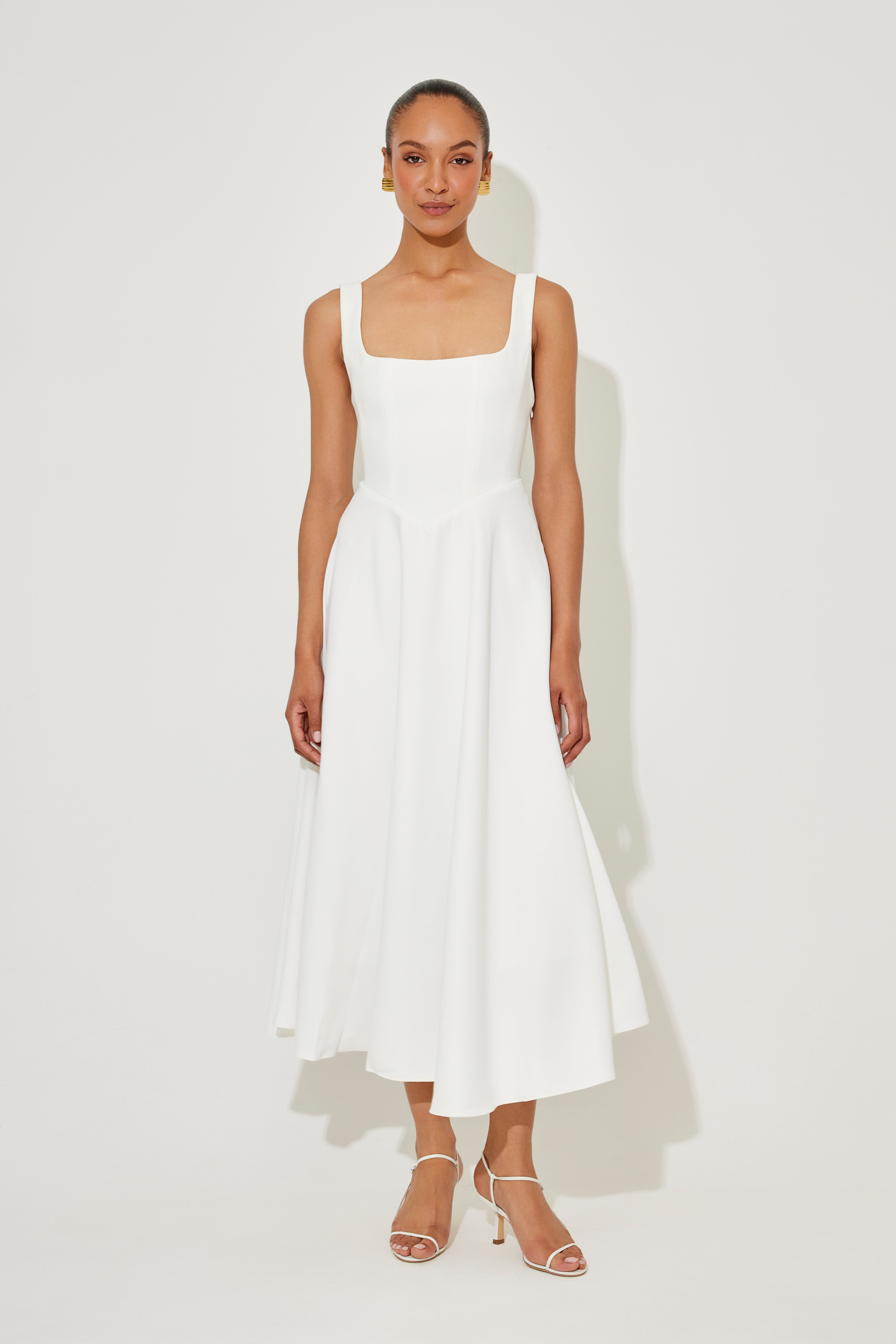 Amélie – Robe midi fluide et élégante
