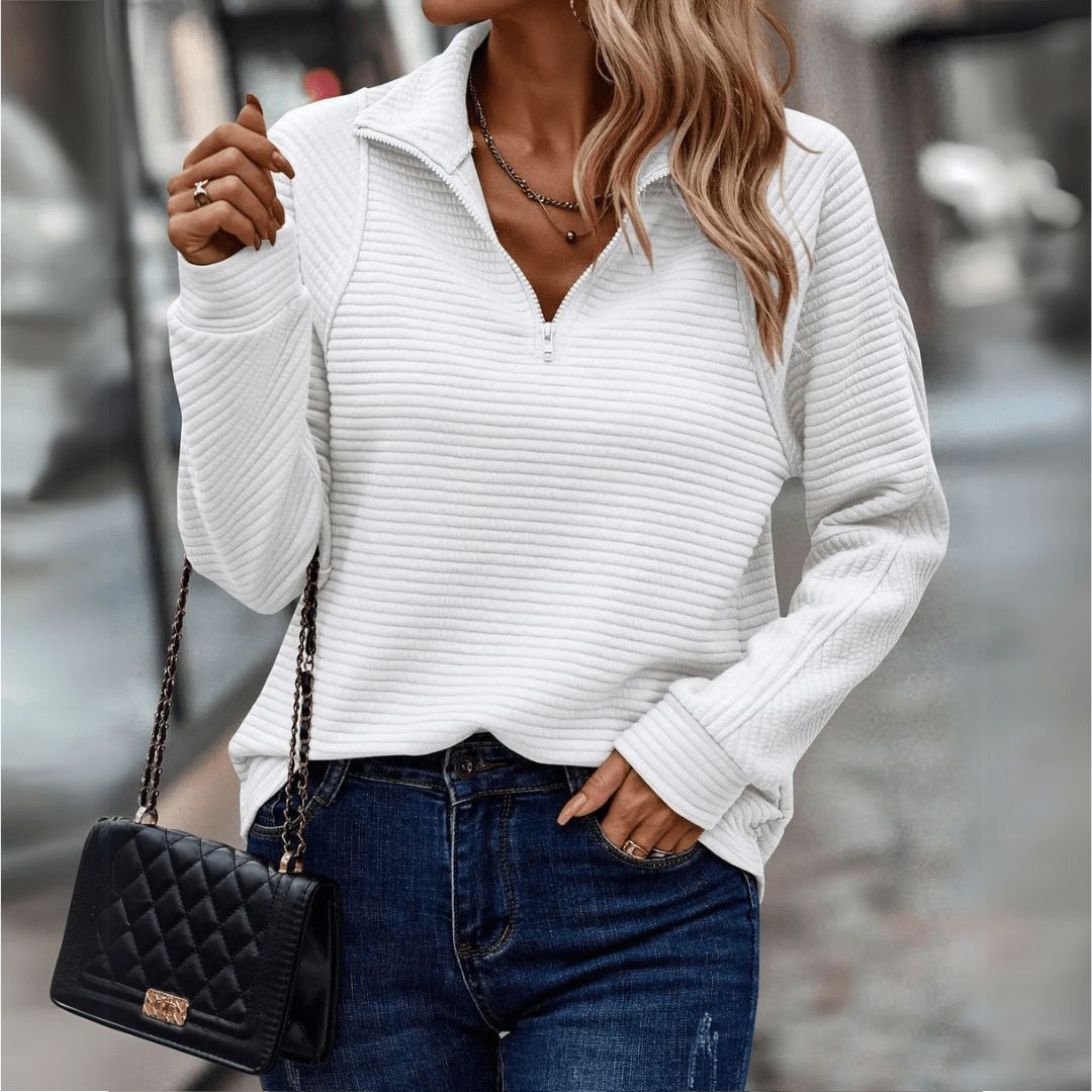 Gaïa - Pull chic demi-zip