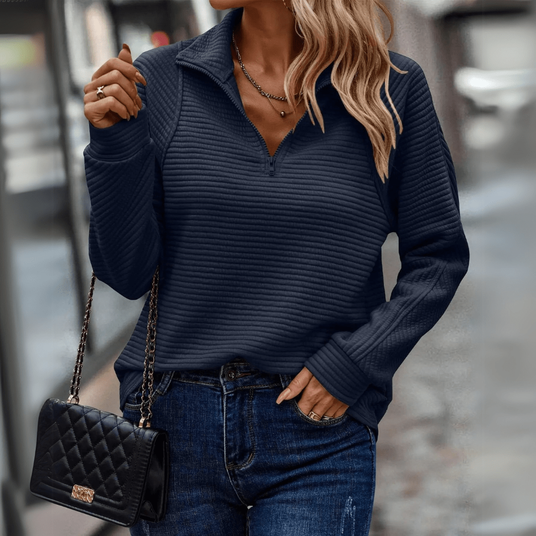 Gaïa - Pull chic demi-zip
