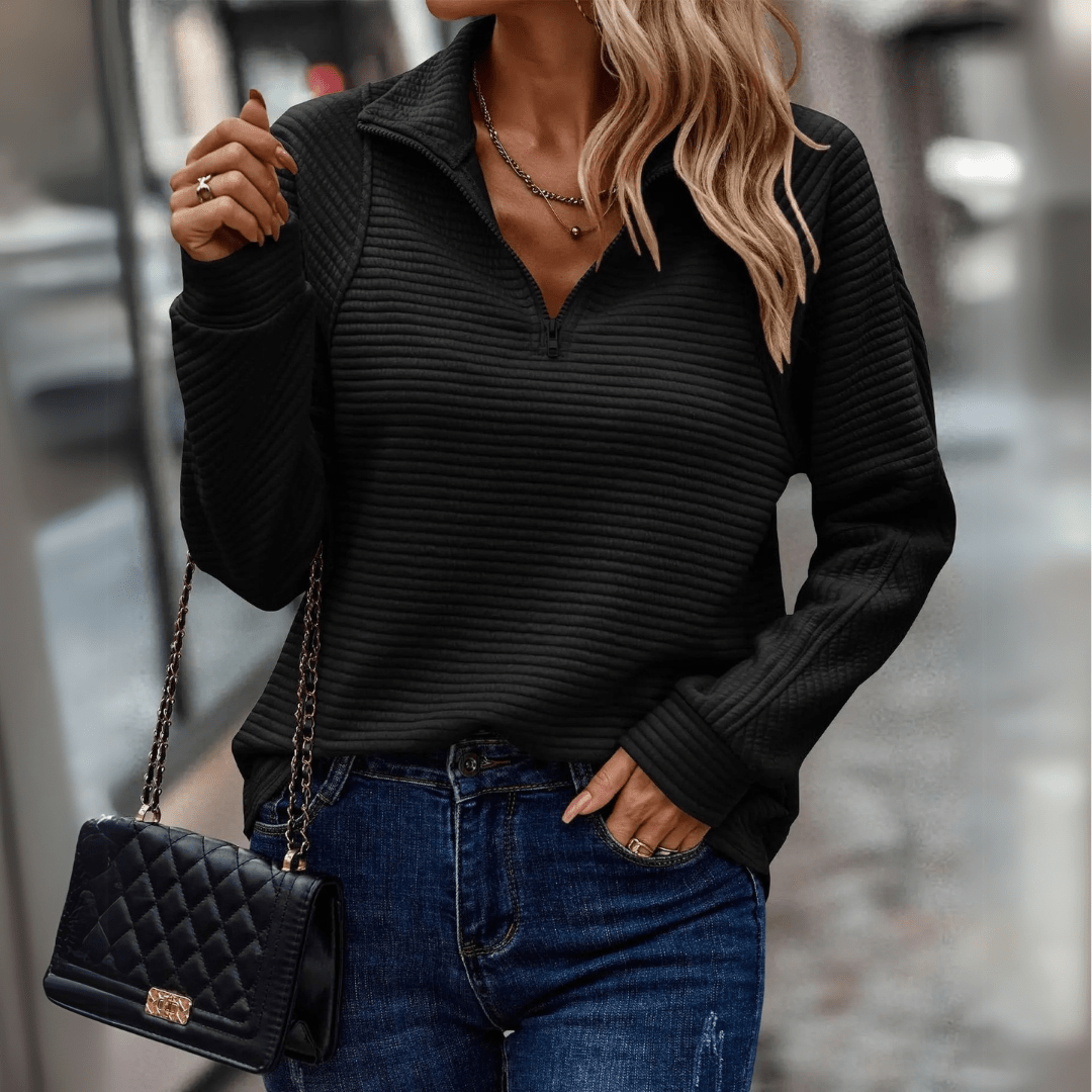 Gaïa - Pull chic demi-zip