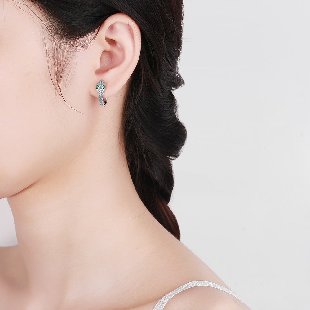 Serpélya – Boucles d’oreilles serpent en argent sterling 925