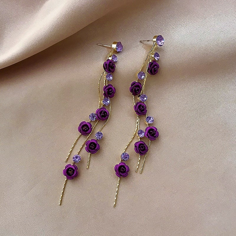 Rosélysia – Boucles d’oreilles "Cascade de Roses"