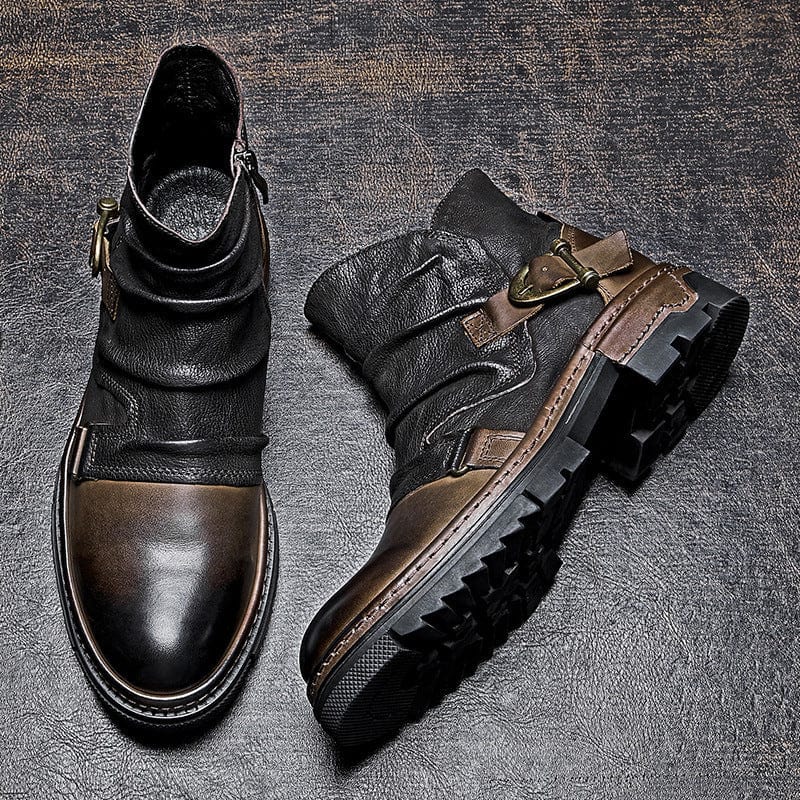 Hector - Bottes de motard en cuir robuste