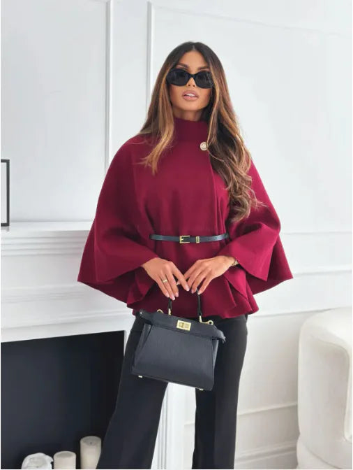 Cléa - Manteau en laine avec ceinture