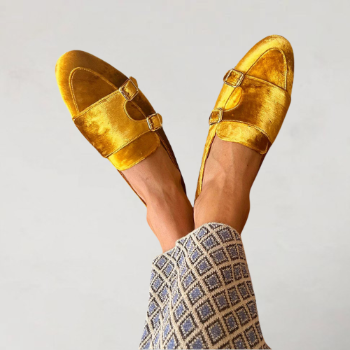Soliane - Mocassins jaunes tendance avec boucle
