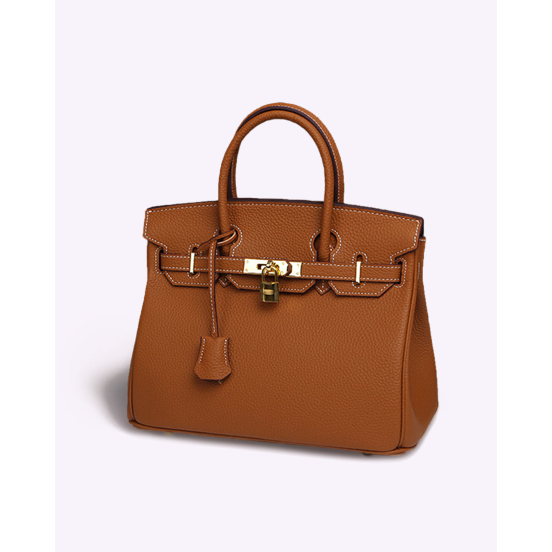 Sabine - Sac en cuir texturé avec accents dorés