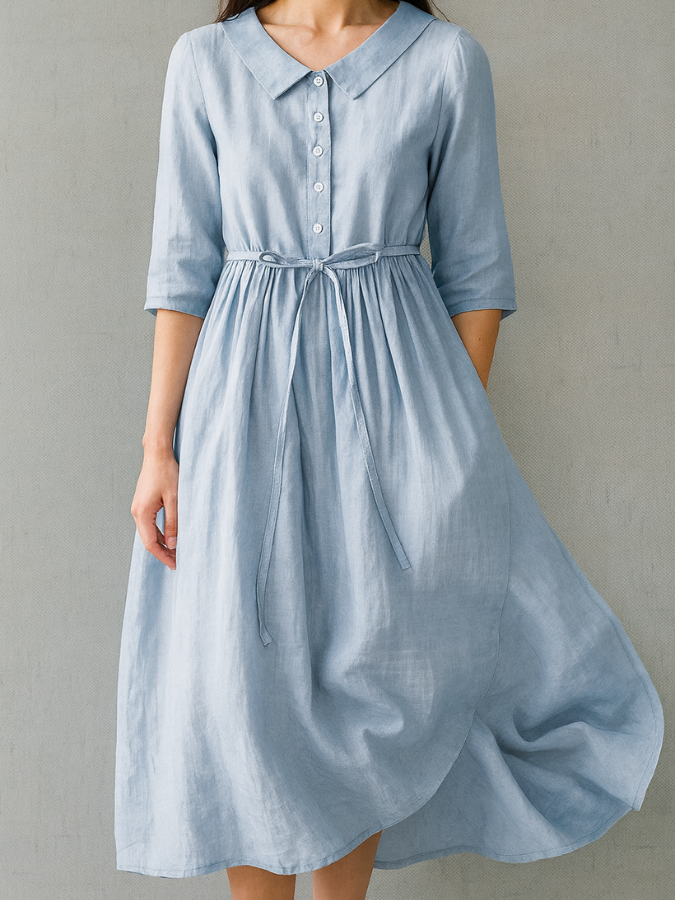 Carole – Robe élégante en coton et lin