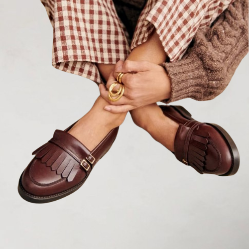 Solévia - Mocassins marron avec boucle et bride