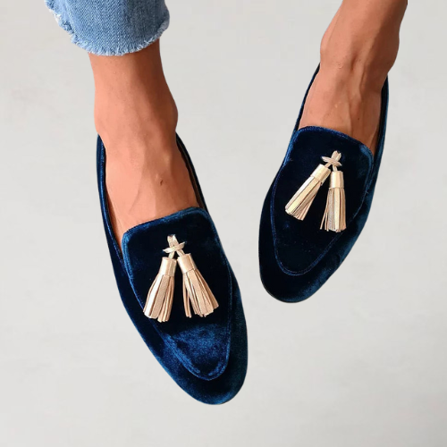 Orielle - Chaussures élégantes à enfiler avec décorations rétro