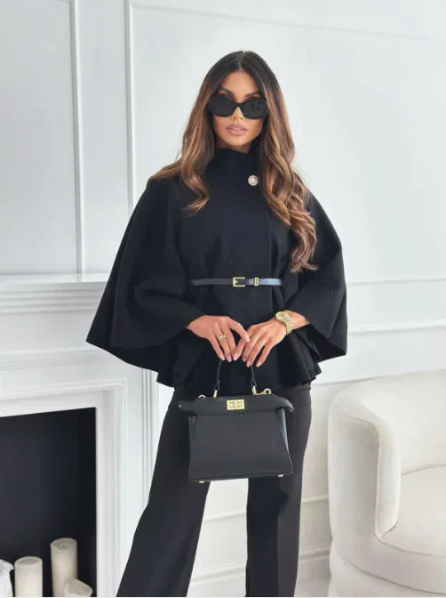 Cléa - Manteau en laine avec ceinture