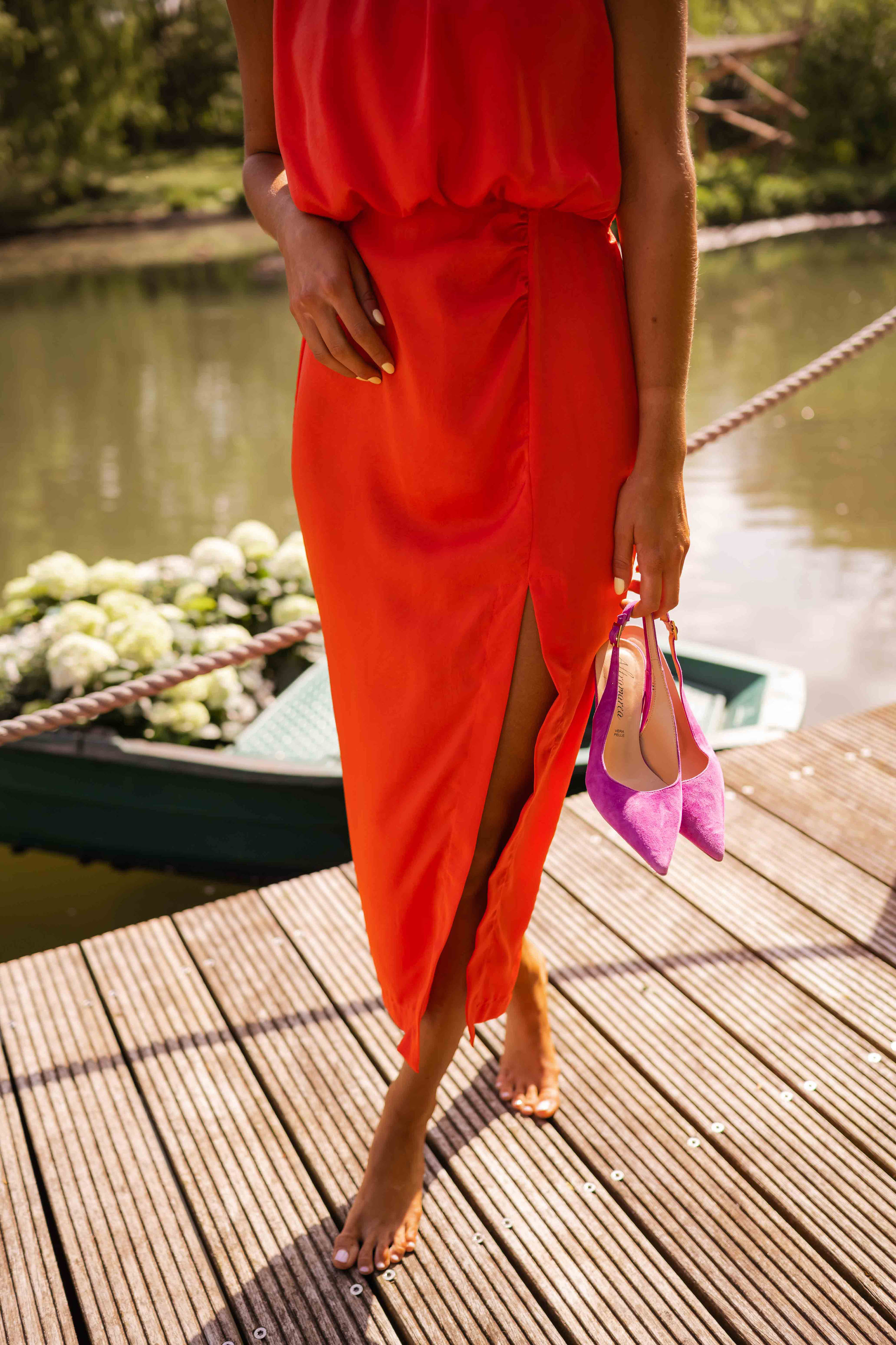 Léonie – Robe midi élégante et légère pour l’été