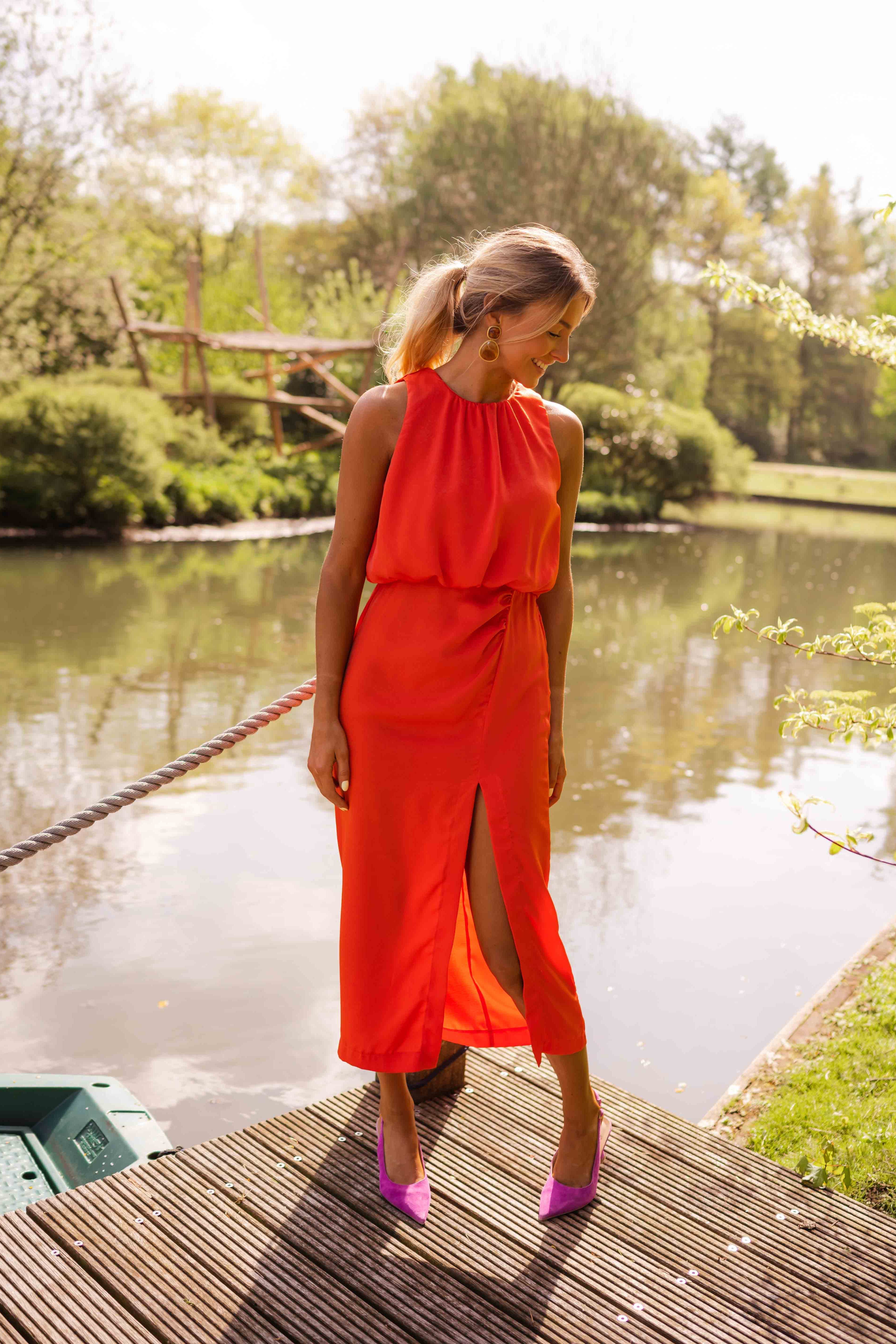 Léonie – Robe midi élégante et légère pour l’été