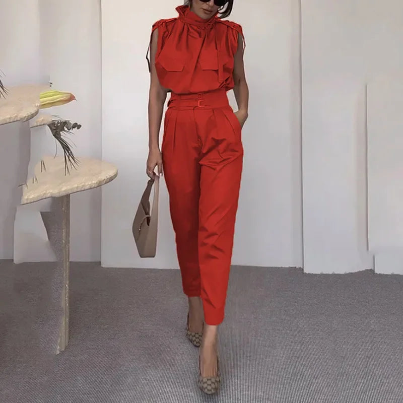 Clotilde – Ensemble blouse et pantalon léger élégant