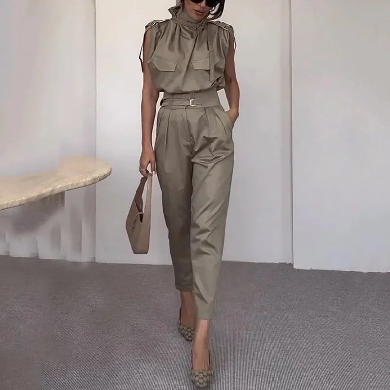 Clotilde – Ensemble blouse et pantalon léger élégant