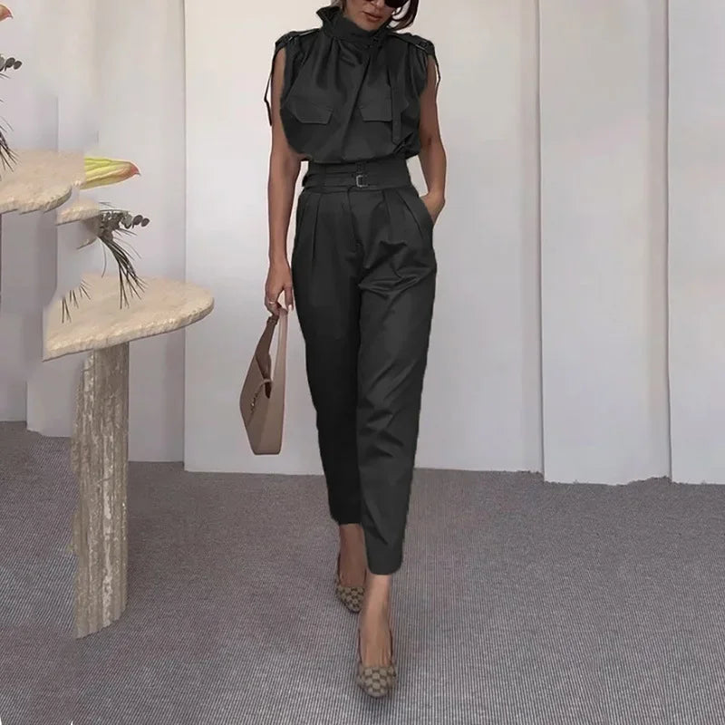 Clotilde – Ensemble blouse et pantalon léger élégant