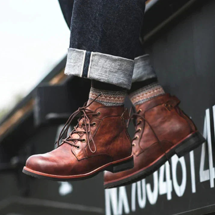 Laurent - Bottes pour homme à bout rond rétro