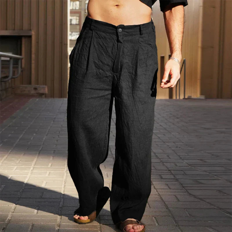 Dario – Pantalon en lin à jambe large