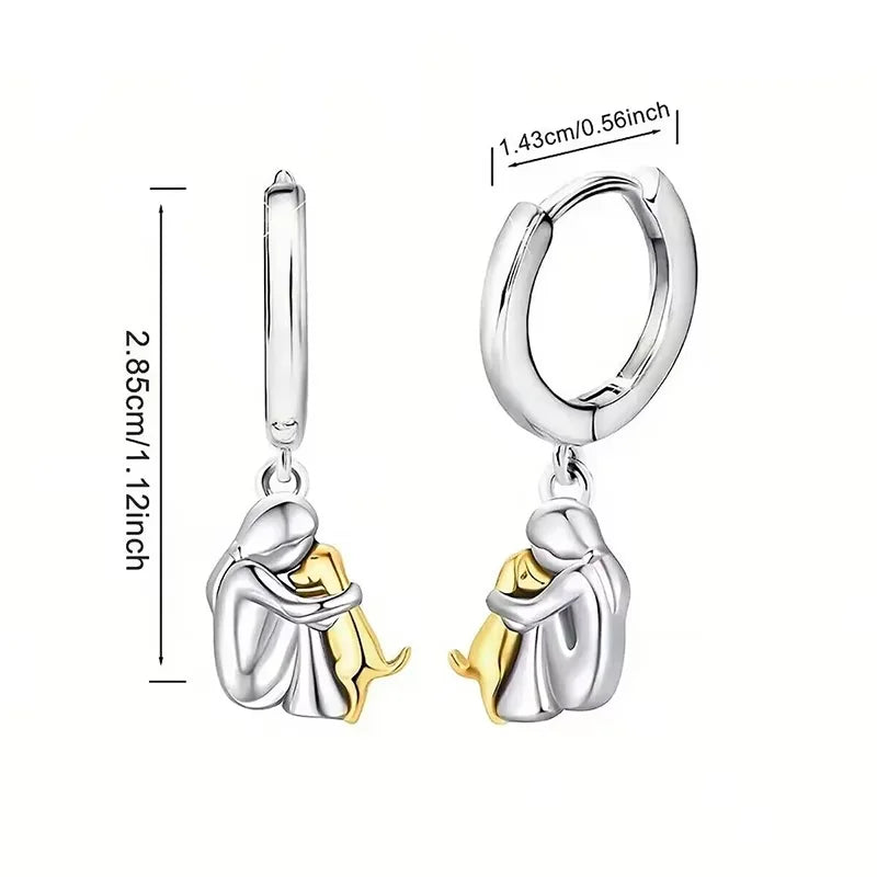 Nénette – Boucles d’oreilles avec icône de chien (fermeture ronde)