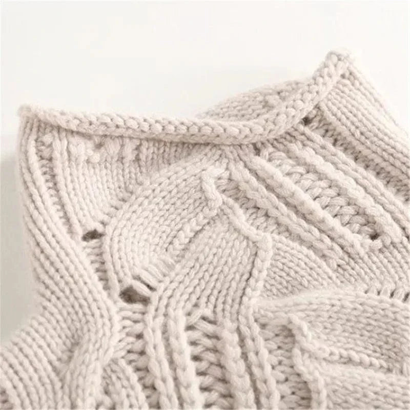 Aurélie – Pull col roulé en cachemire torsadé