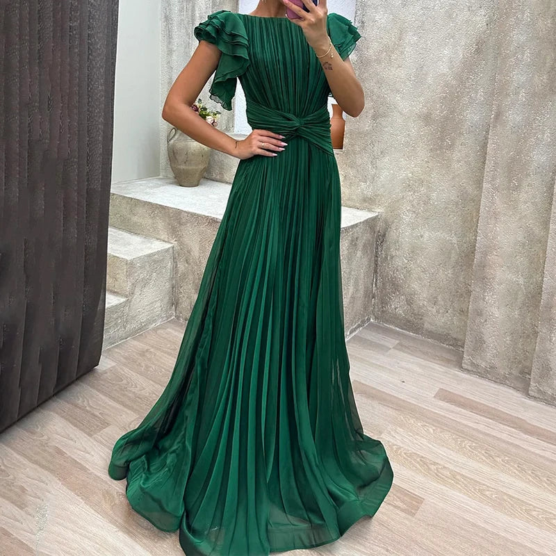 Béatrice – Robe de soirée plissée élégante