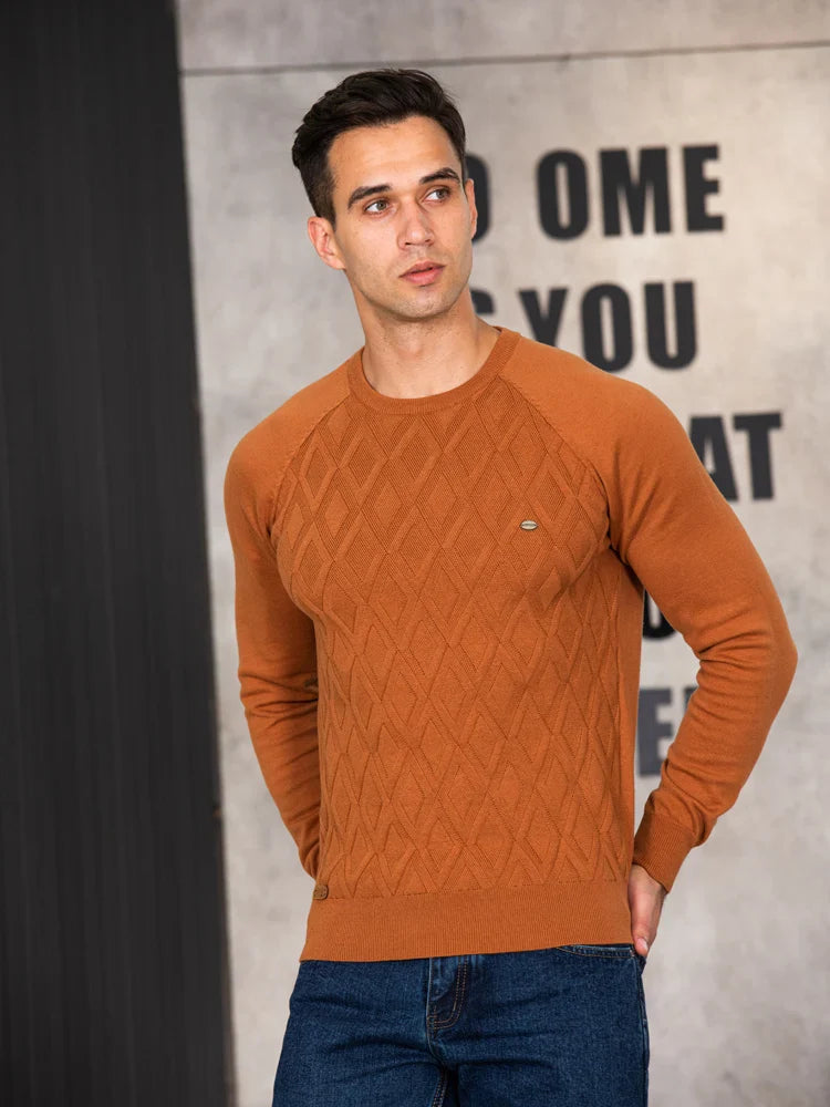 Léocade - Pull homme avec motif diamant