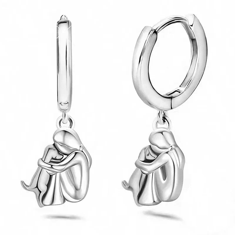 Nénette – Boucles d’oreilles avec icône de chien (fermeture ronde)