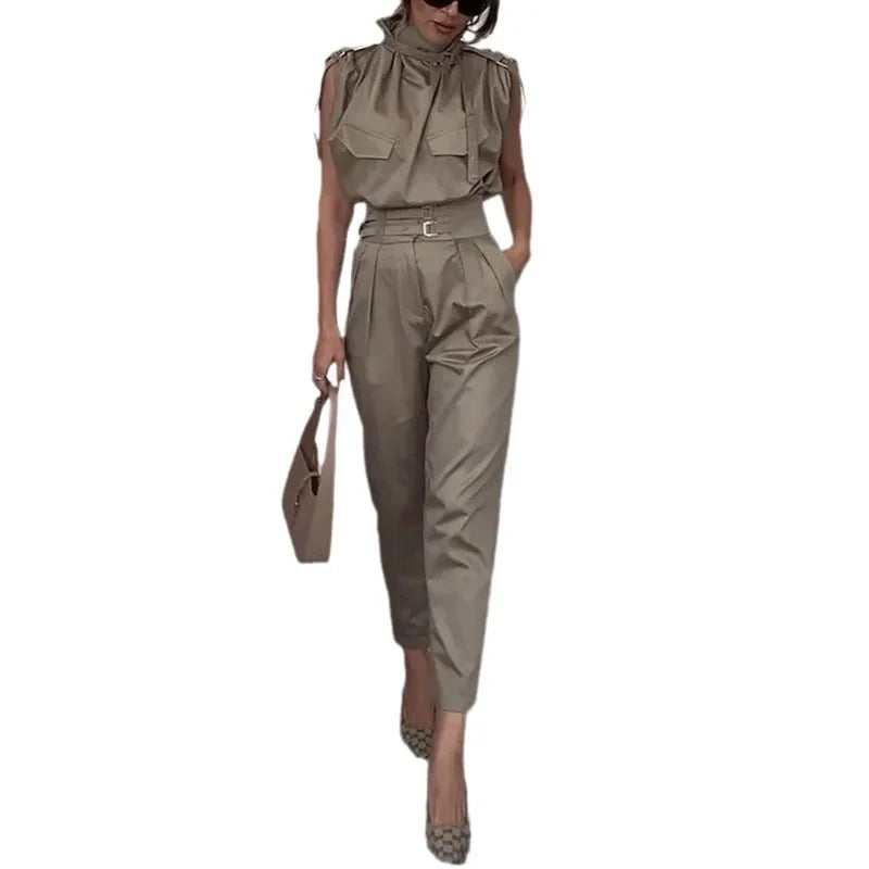 Clotilde – Ensemble blouse et pantalon léger élégant