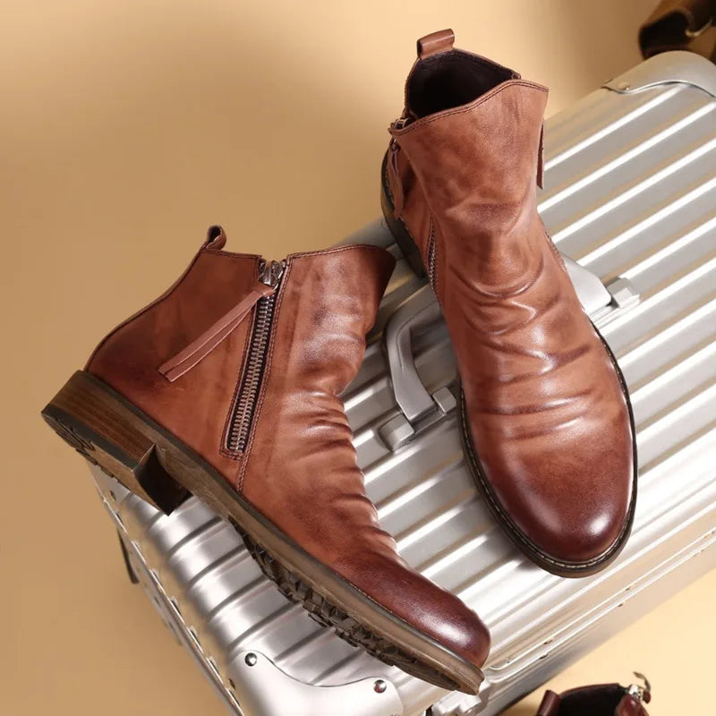 Cyril - Bottines Chelsea en cuir véritable