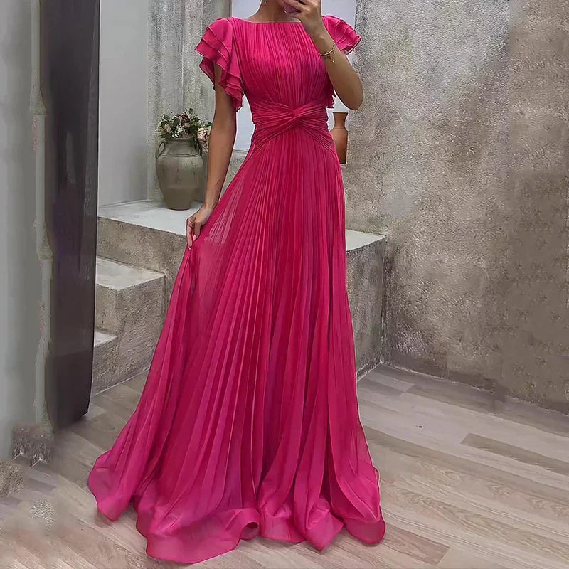 Béatrice – Robe de soirée plissée élégante