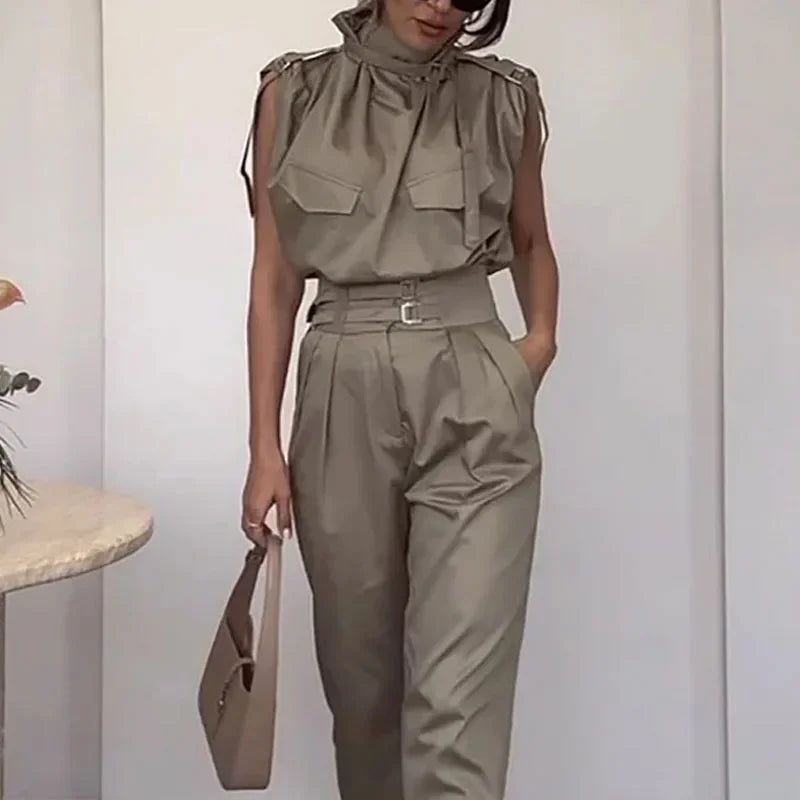 Clotilde – Ensemble blouse et pantalon léger élégant