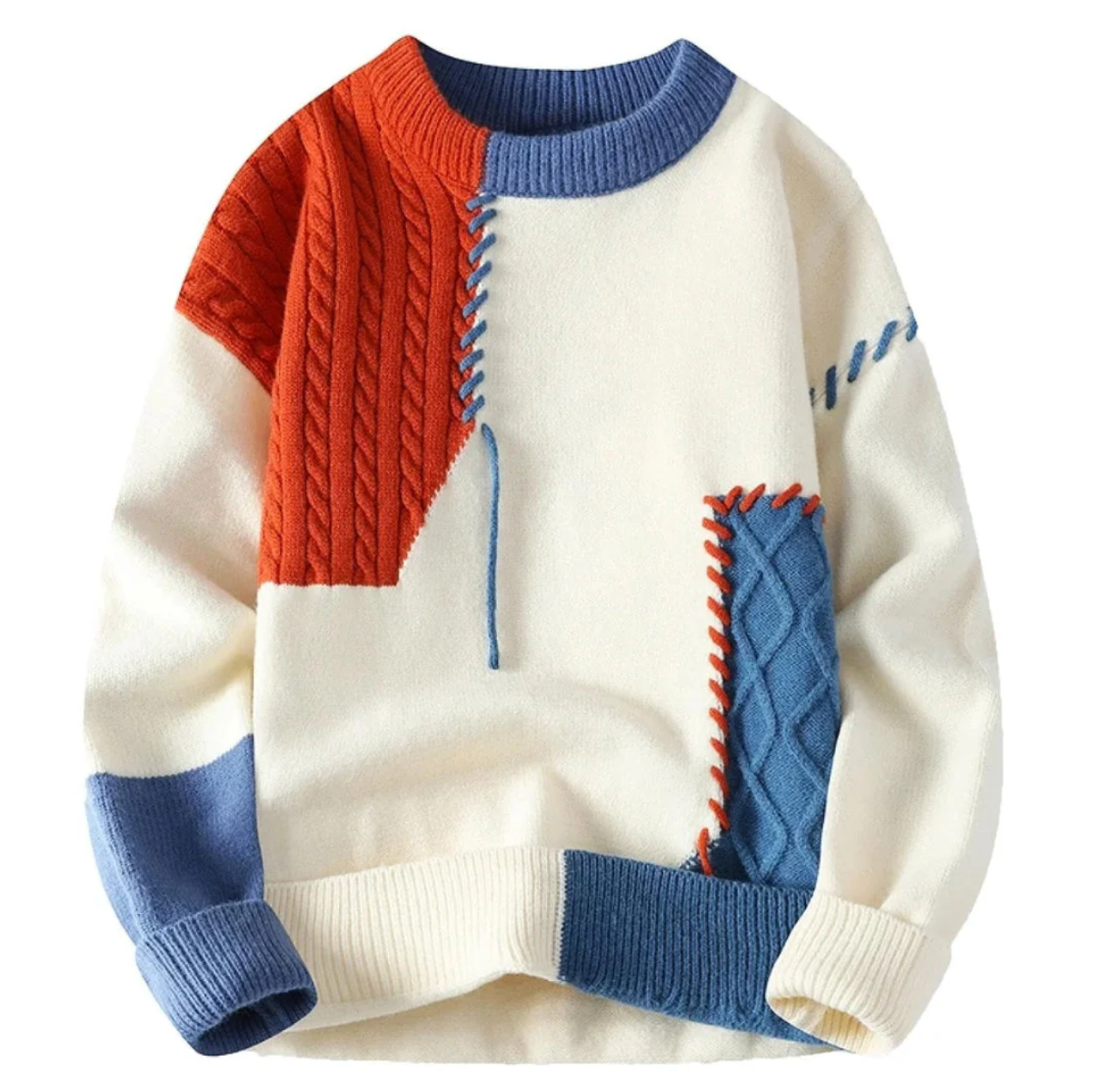 Aubin - Pull patchwork artistique