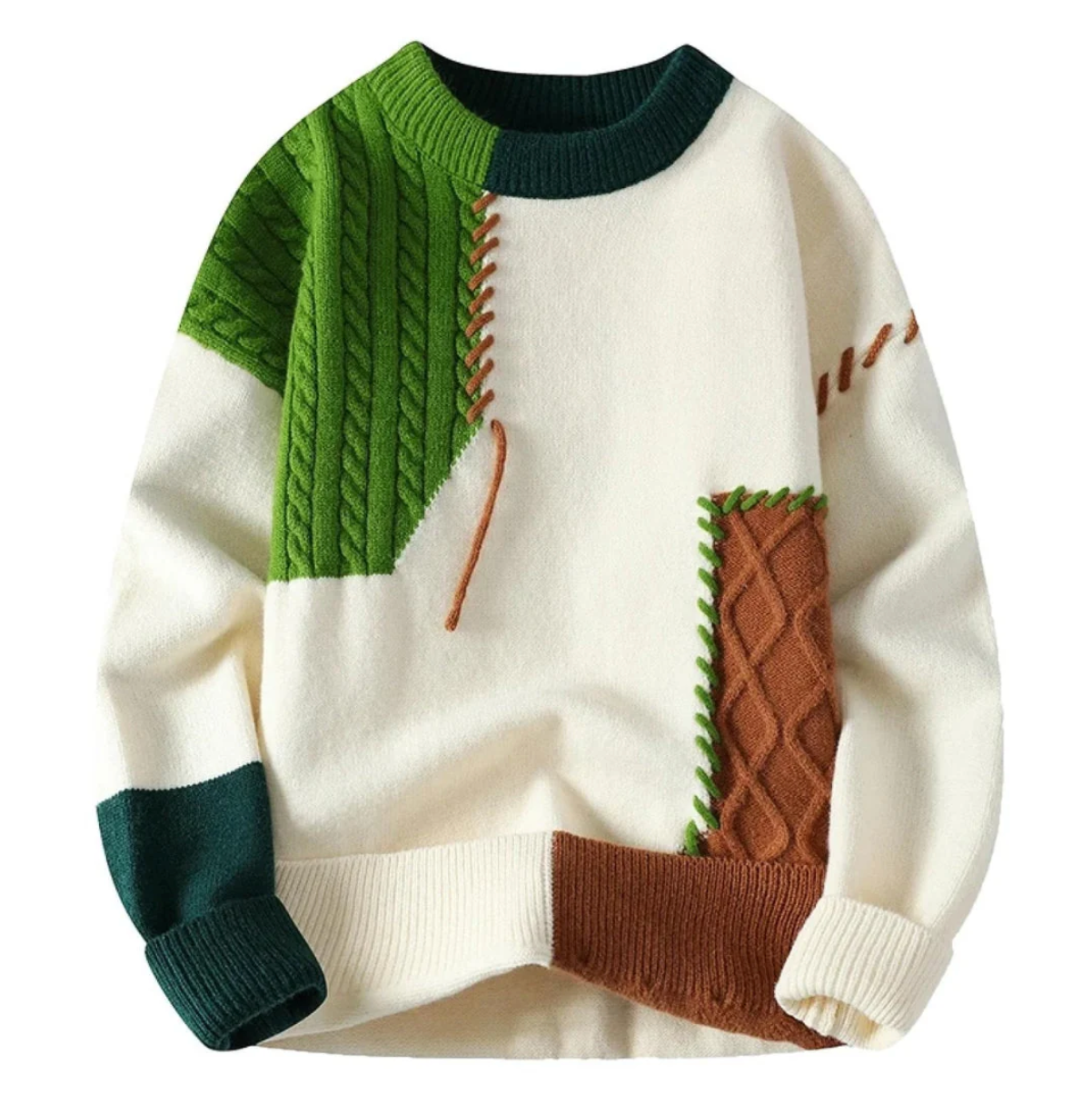 Aubin - Pull patchwork artistique