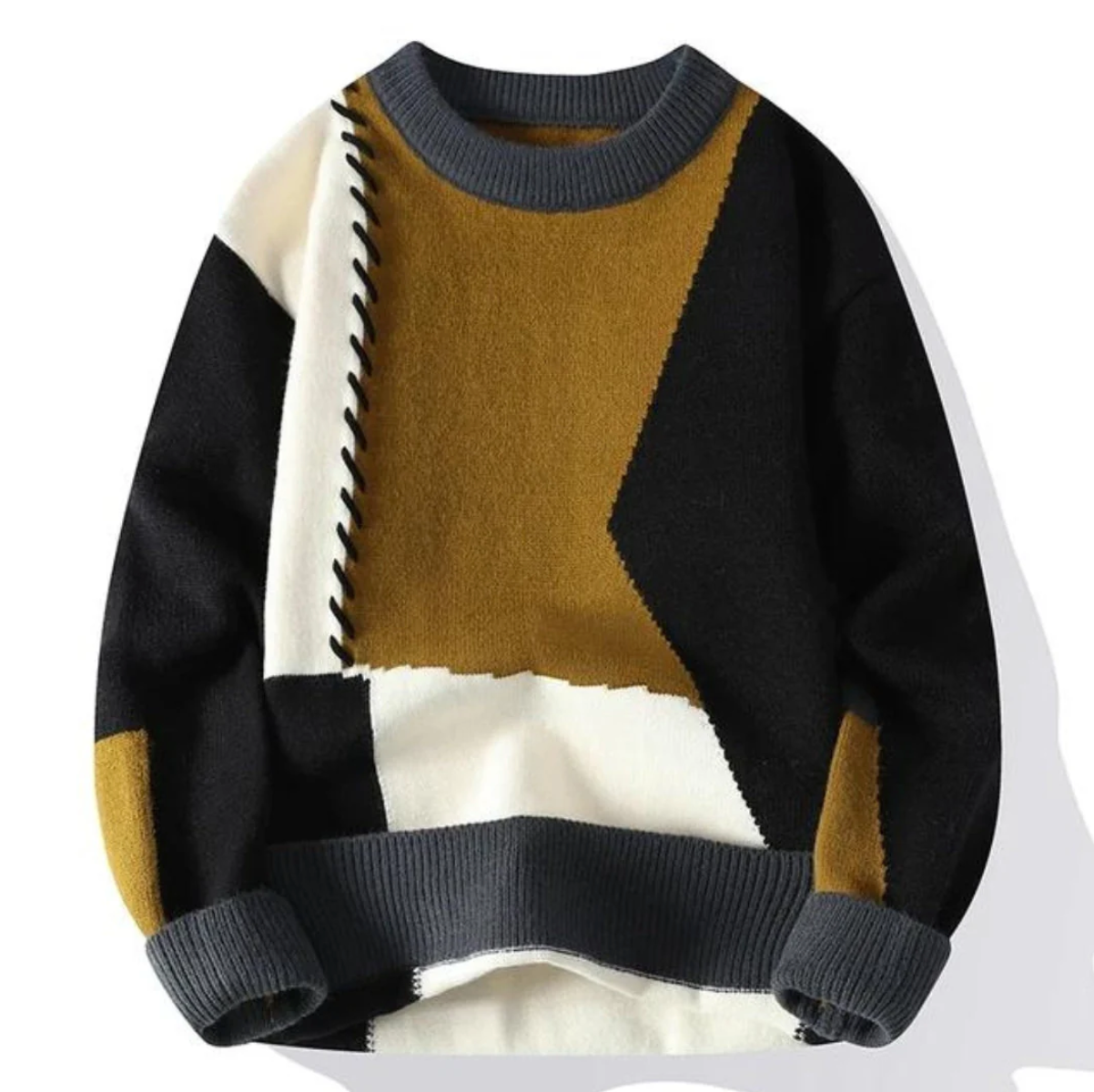 Aubin - Pull patchwork artistique