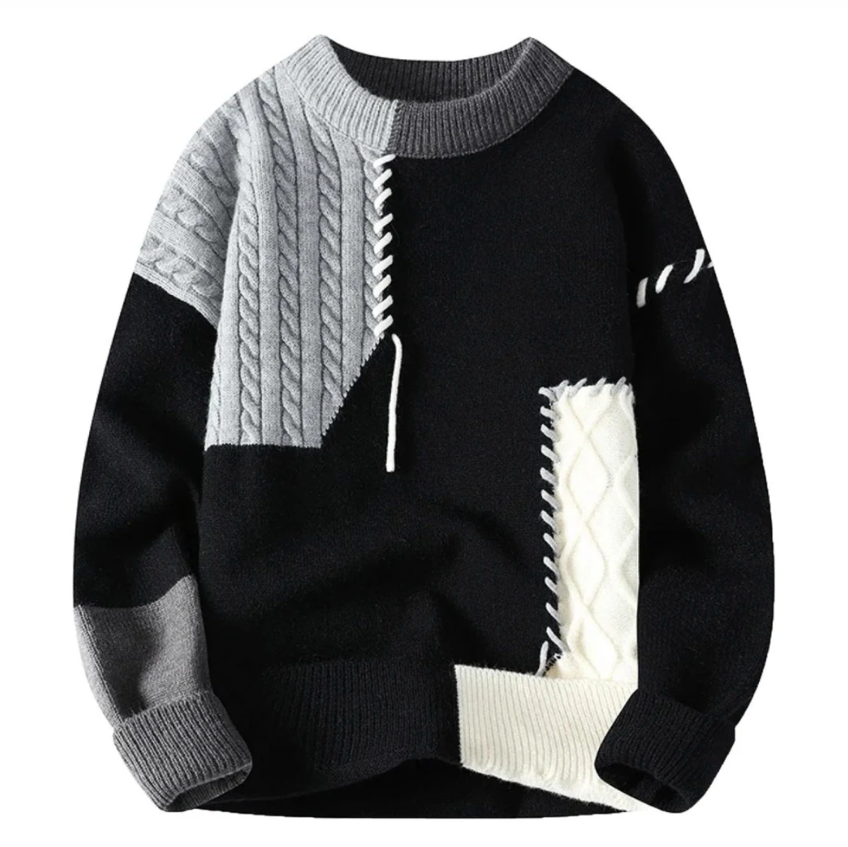 Aubin - Pull patchwork artistique
