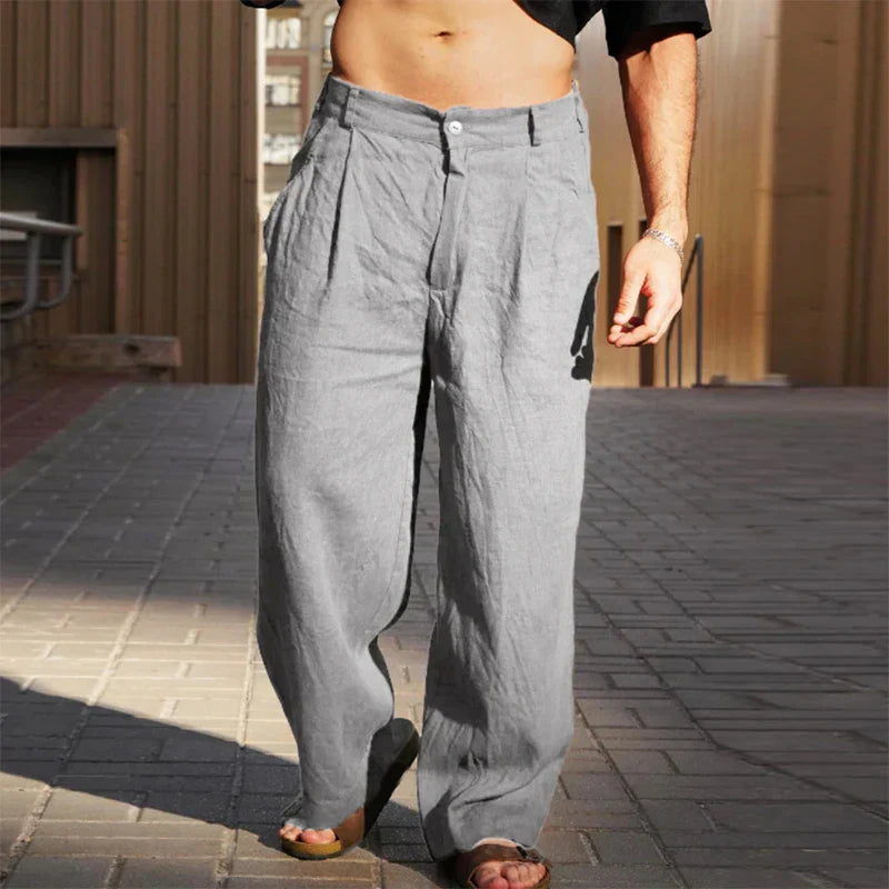Dario – Pantalon en lin à jambe large