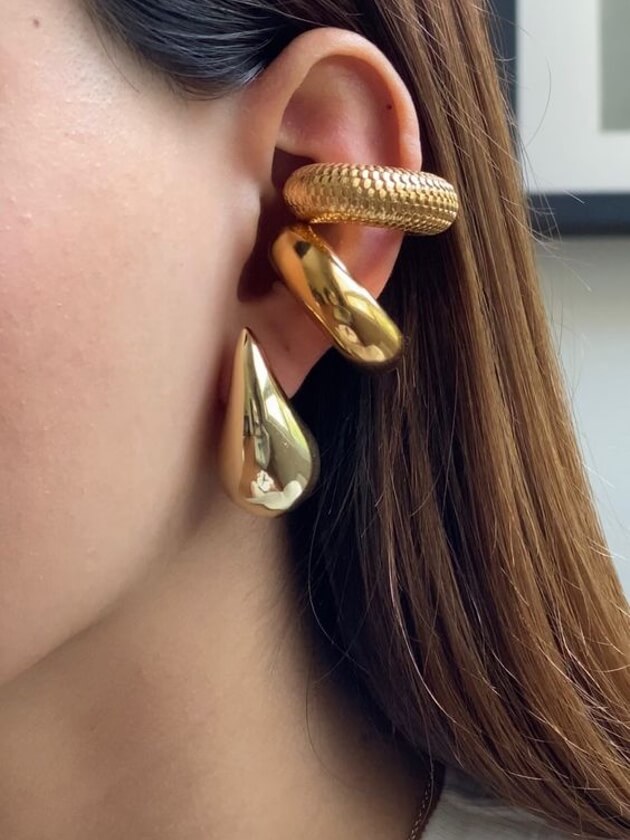 Boucles d'oreilles Hailey plaquées or 14 carats