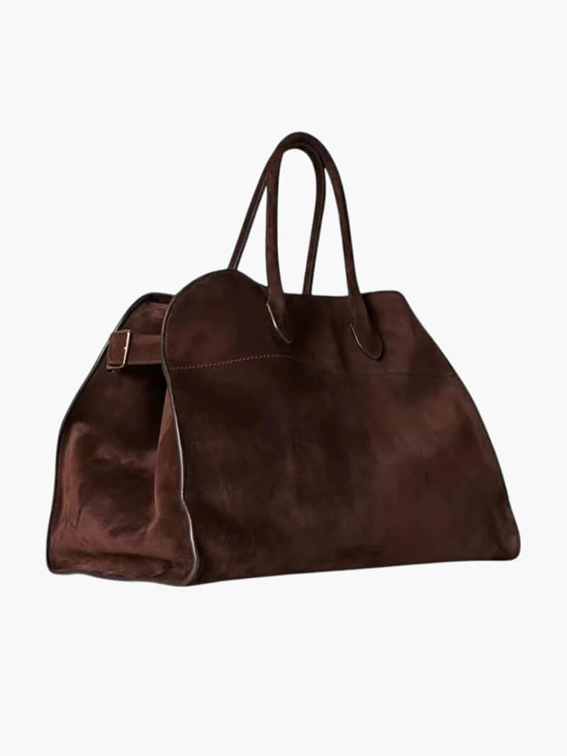 Nicole - Sac à main en cuir velours végétalien