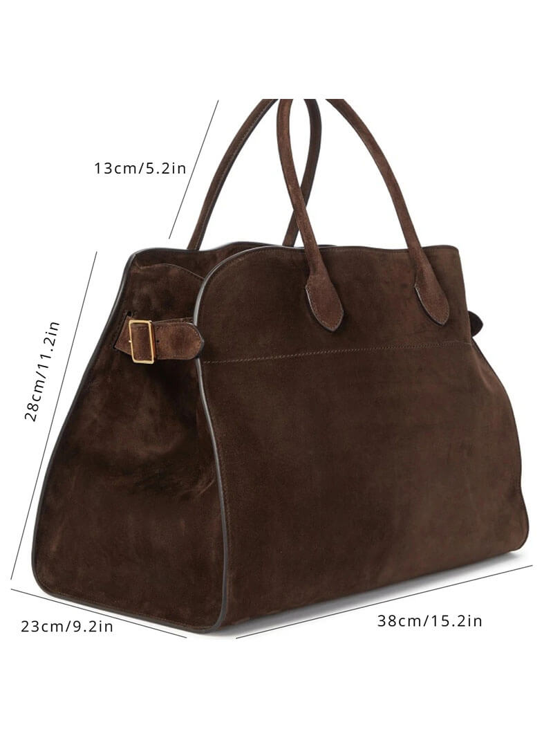 Nicole - Sac à main en cuir velours végétalien