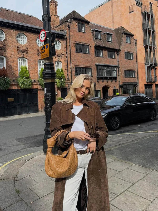Noémie – Trench-coat en daim élégant