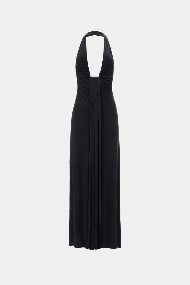 Aliane – Robe longue drapée en cupro
