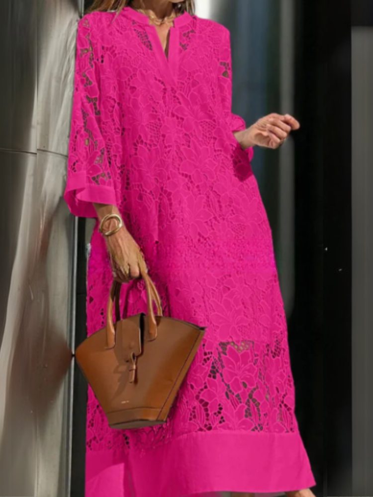 Géromine - Robe en dentelle fluide et raffinée