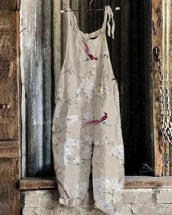 Geneviève – Combinaison artisanale légère avec imprimé printanier