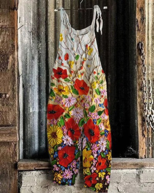 Auriane – Combinaison artisanale légère style fleuri