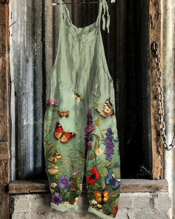 Camille – Combinaison artisanale légère avec papillons et fleurs