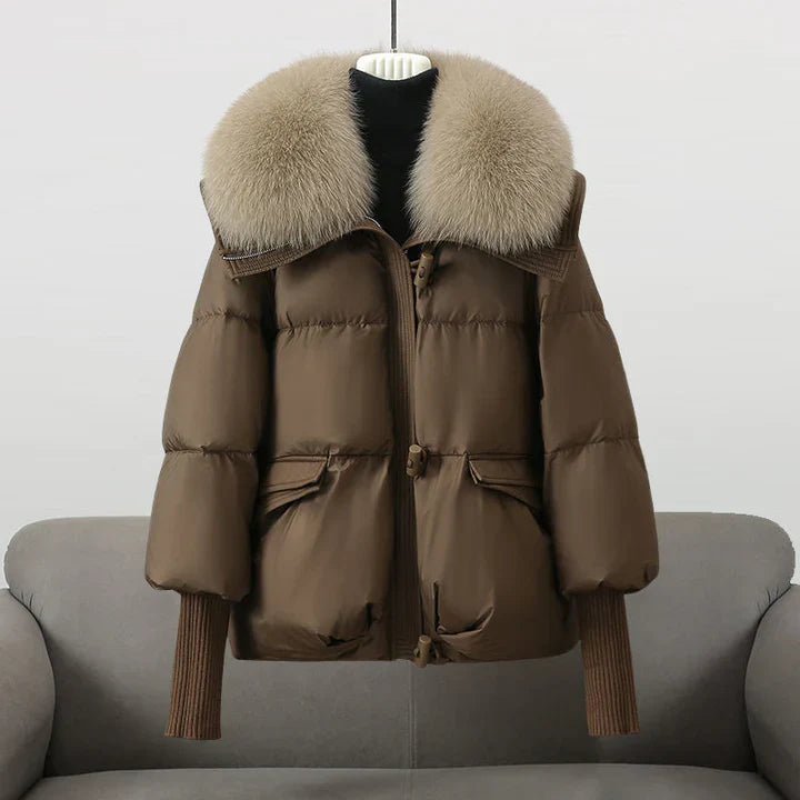 Auriane - Veste élégante avec col en fausse fourrure
